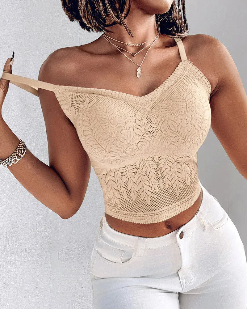 2 Pack Womens Lace V Neck Spaghetti Strap Bralette Camisoles Sexy Soft Crop Tank Top