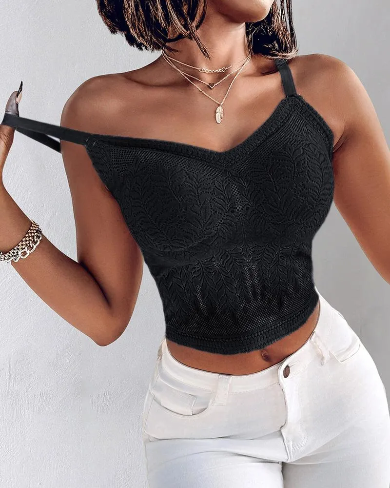 2 Pack Womens Lace V Neck Spaghetti Strap Bralette Camisoles Sexy Soft Crop Tank Top