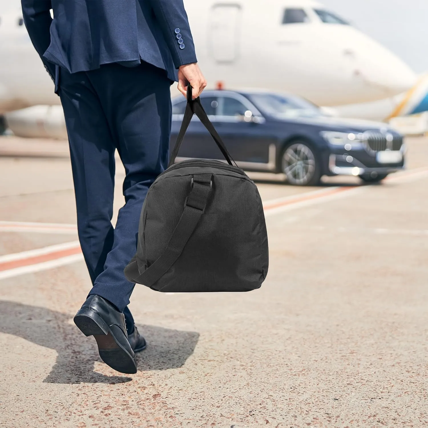 (24 Pack) Bulk Duffle Bags Wholesale for Homeless Adult Men, Women, Travel, and Sports Teams (All Black Pack)