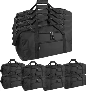 (24 Pack) Bulk Duffle Bags Wholesale for Homeless Adult Men, Women, Travel, and Sports Teams (All Black Pack)