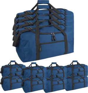 (24 Pack) Bulk Duffle Bags Wholesale for Homeless Adult Men, Women, Travel, and Sports Teams (All Blue Pack)