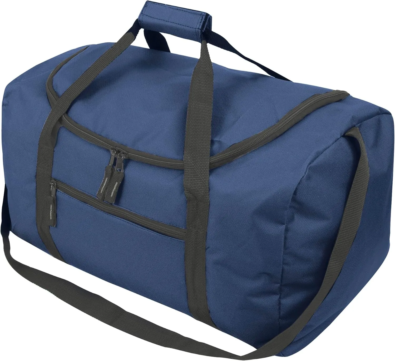 (24 Pack) Bulk Duffle Bags Wholesale for Homeless Adult Men, Women, Travel, and Sports Teams (All Blue Pack)