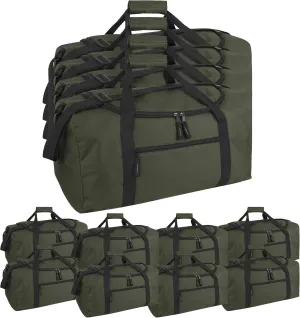 (24 Pack) Bulk Duffle Bags Wholesale for Homeless Adult Men, Women, Travel, and Sports Teams (All Green Pack)