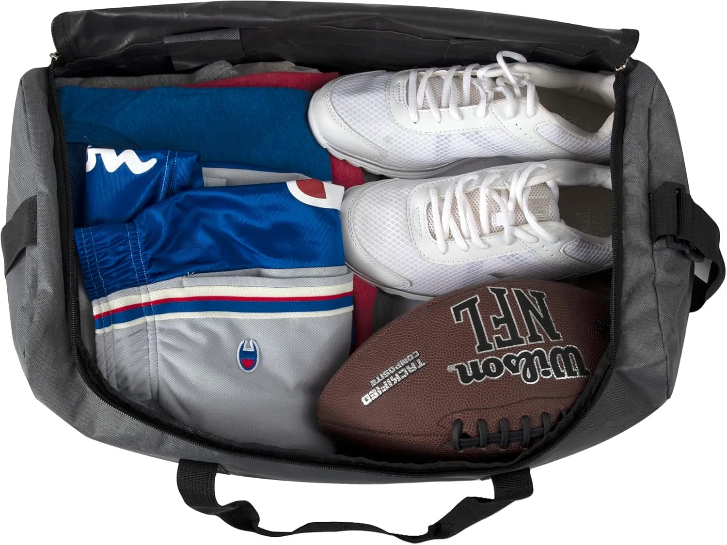 (24 Pack) Bulk Duffle Bags Wholesale for Homeless Adult Men, Women, Travel, and Sports Teams (All Grey Pack)