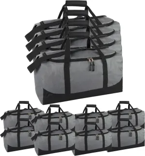 (24 Pack) Bulk Duffle Bags Wholesale for Homeless Adult Men, Women, Travel, and Sports Teams (All Grey Pack)