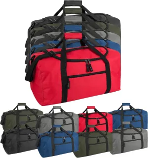 (24 Pack) Bulk Duffle Bags Wholesale for Homeless Adult Men, Women, Travel, and Sports Teams (Assorted Colors Pack)