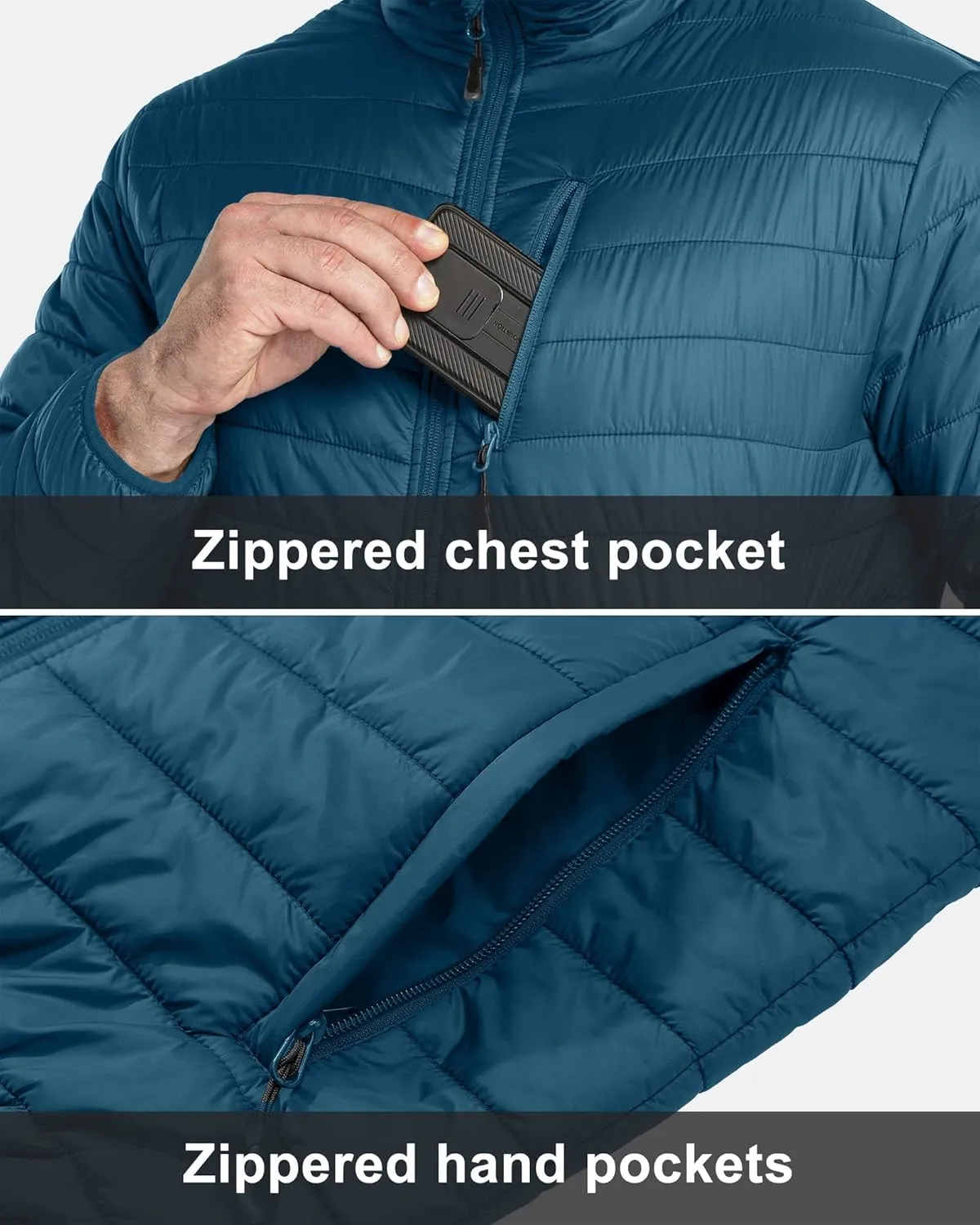 33,000ft Men's Puffer Jacket Lightweight Packable Winter Jacket
