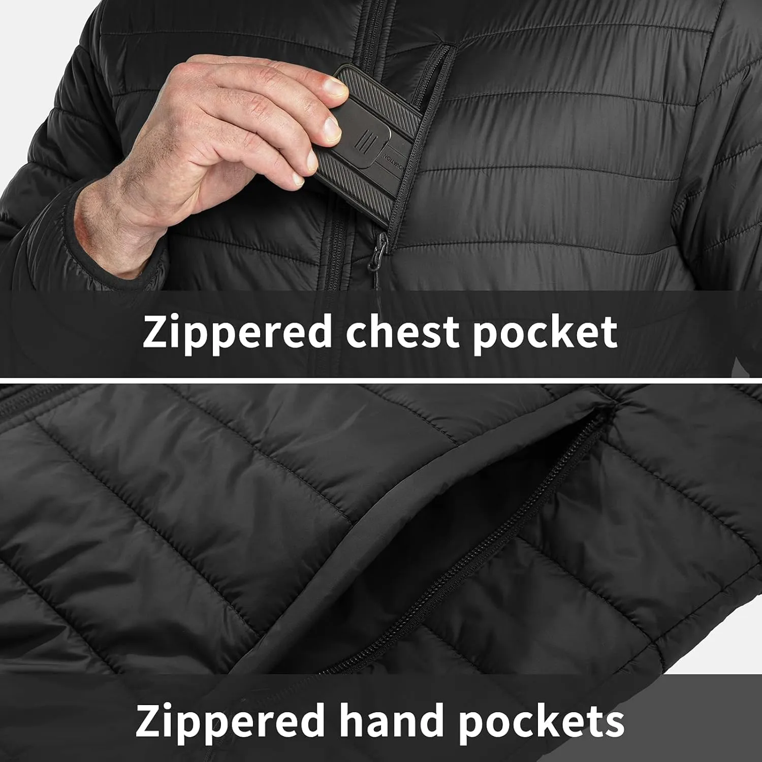 33,000ft Men's Puffer Jacket Lightweight Packable Winter Jacket