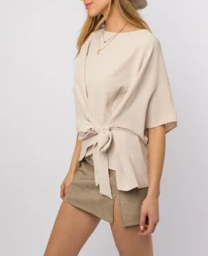 3/4 Sleeve Side Tie Top