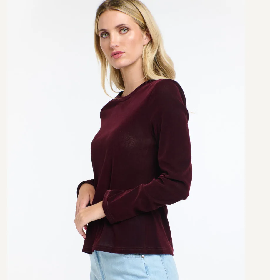365 Days - Velvet Underground Top-Burgundy