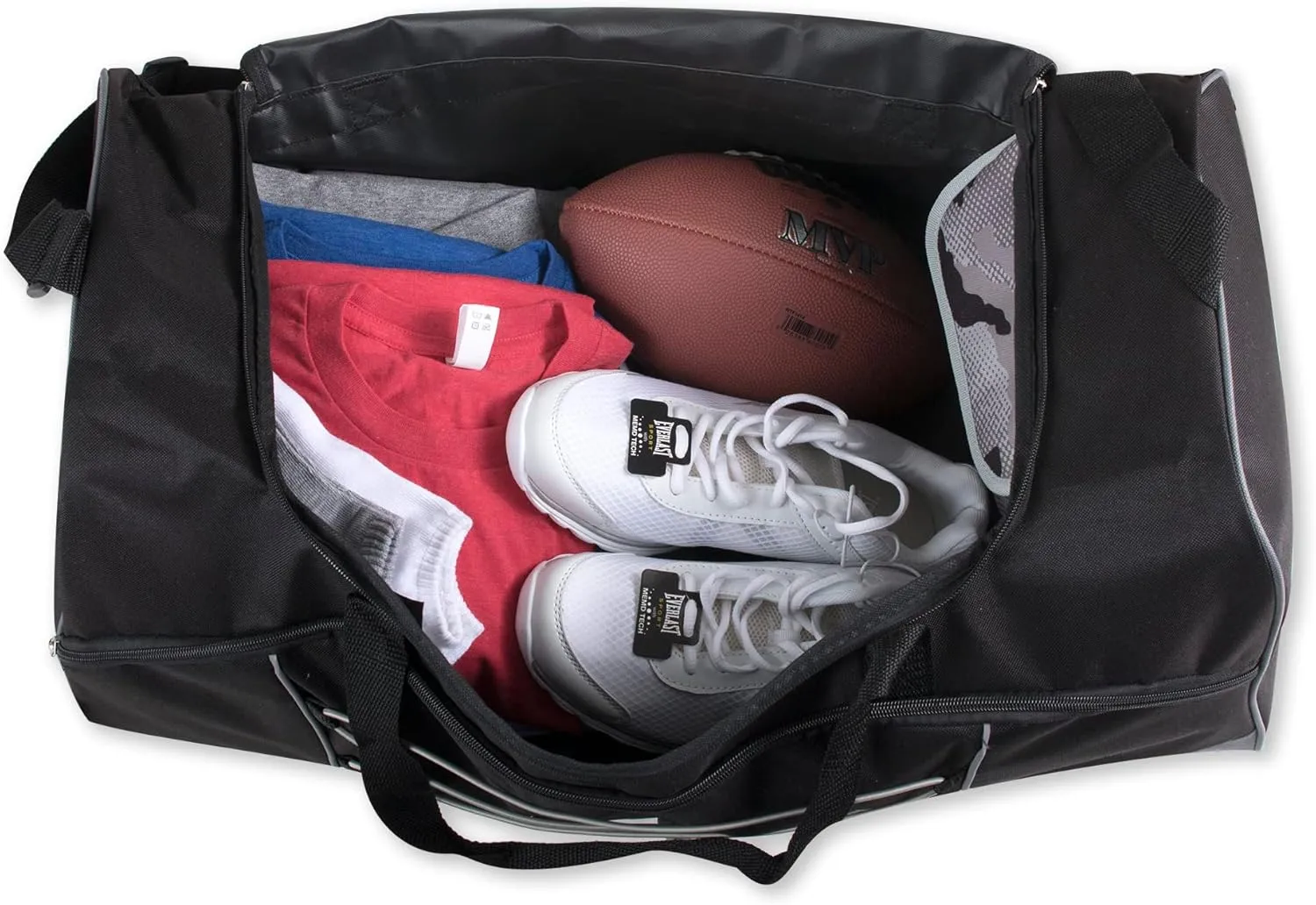 60 Liter, 26 Inch Duffle Bag  Heavy Duty Extra Large Sports Gym Equipment Travel Duffel Bag for Men and Women (Black)
