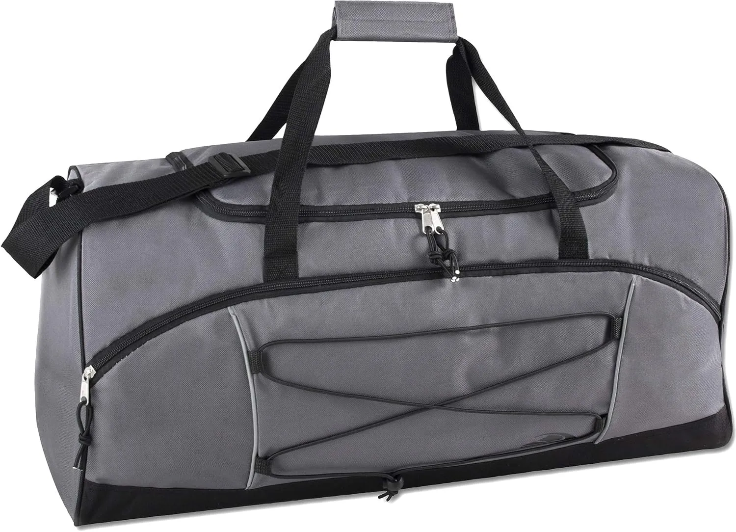 60 Liter, 26 Inch Duffle Bag  Heavy Duty Extra Large Sports Gym Equipment Travel Duffel Bag for Men and Women (Grey)