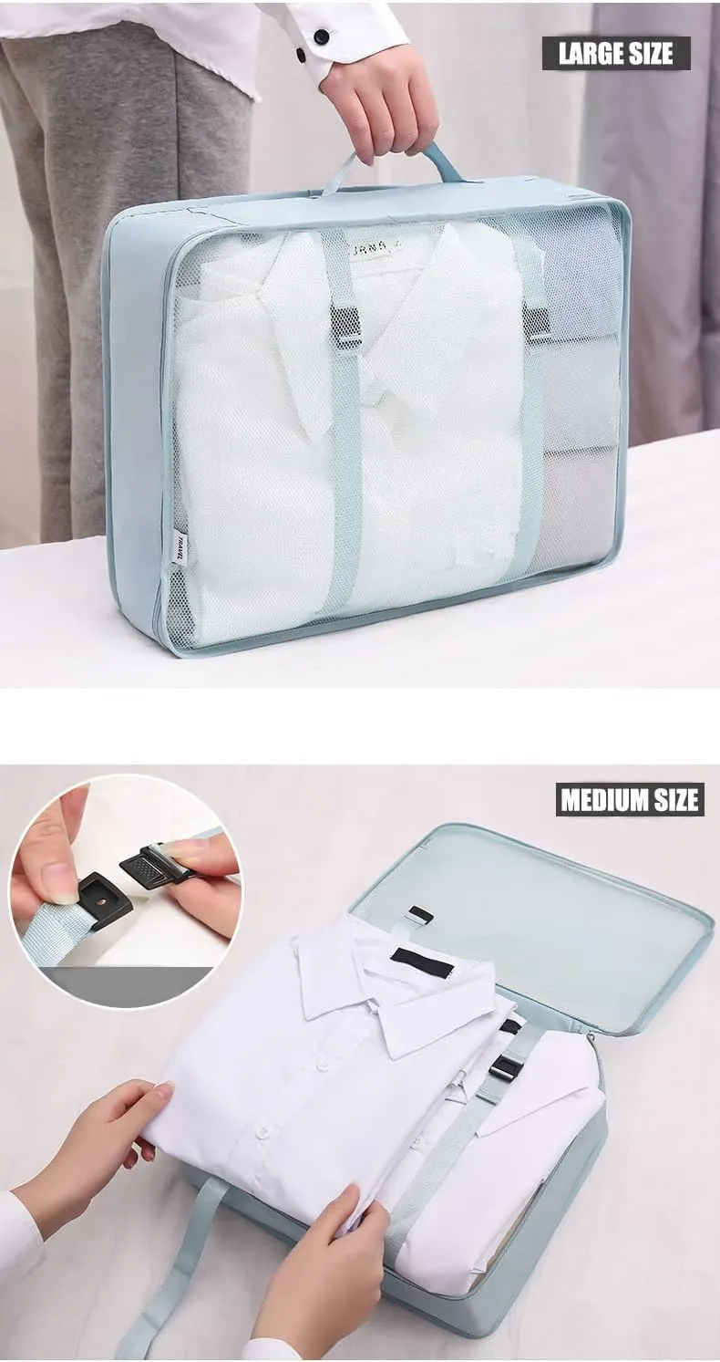 8 Pcs Packing Cubes for Travel, Travel Cubes for Suitcases Lightweight Luggage Organizers Travel Essential Bag with Toiletries Bag for Clothes Shoes Cosmetics Toiletries