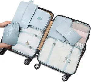 8 Pcs Packing Cubes for Travel, Travel Cubes for Suitcases Lightweight Luggage Organizers Travel Essential Bag with Toiletries Bag for Clothes Shoes Cosmetics Toiletries