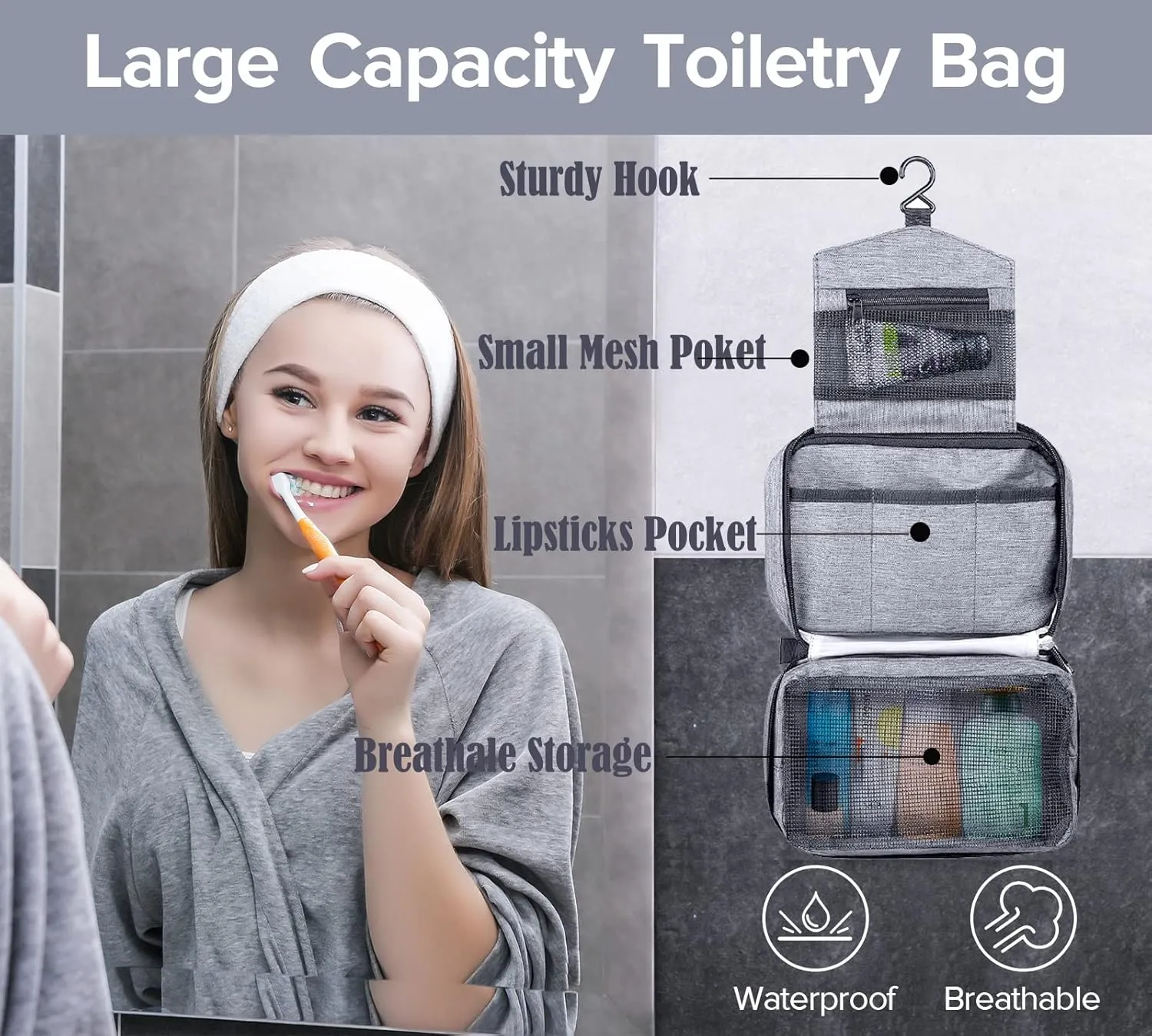 8 Set Packing Cubes, Travel Luggage Packing Organizers (GREY)