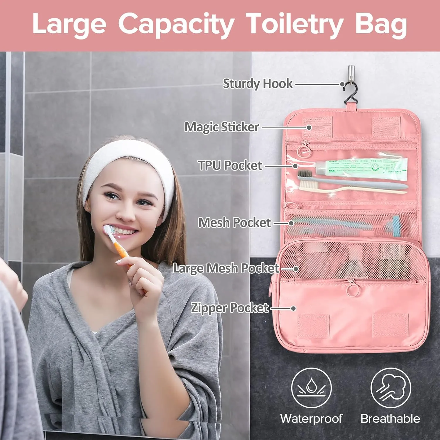 8 Set Packing Cubes, Travel Luggage Packing Organizers (PINK)