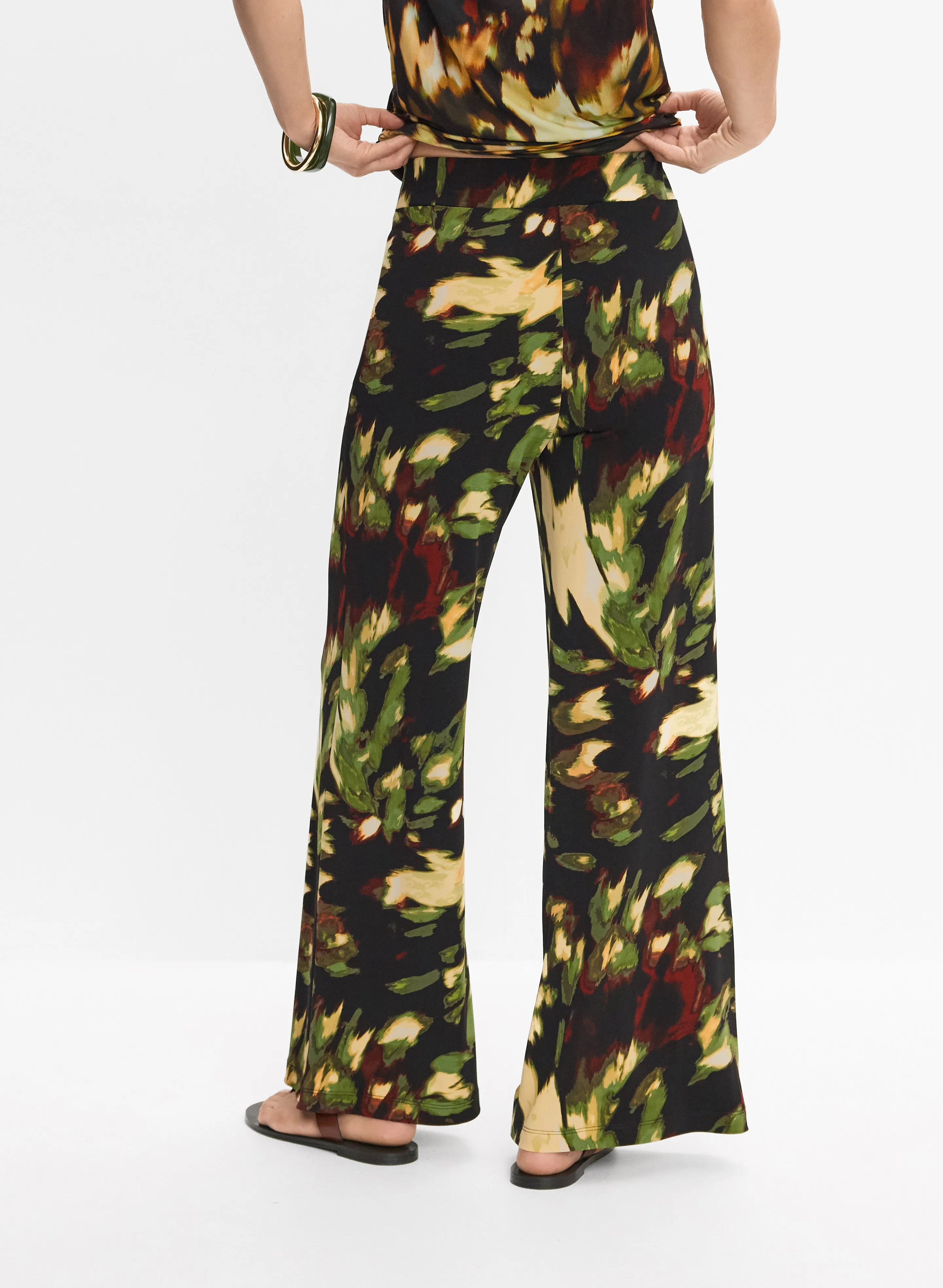 Abstract Wide-Leg Pants