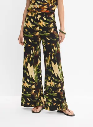 Abstract Wide-Leg Pants