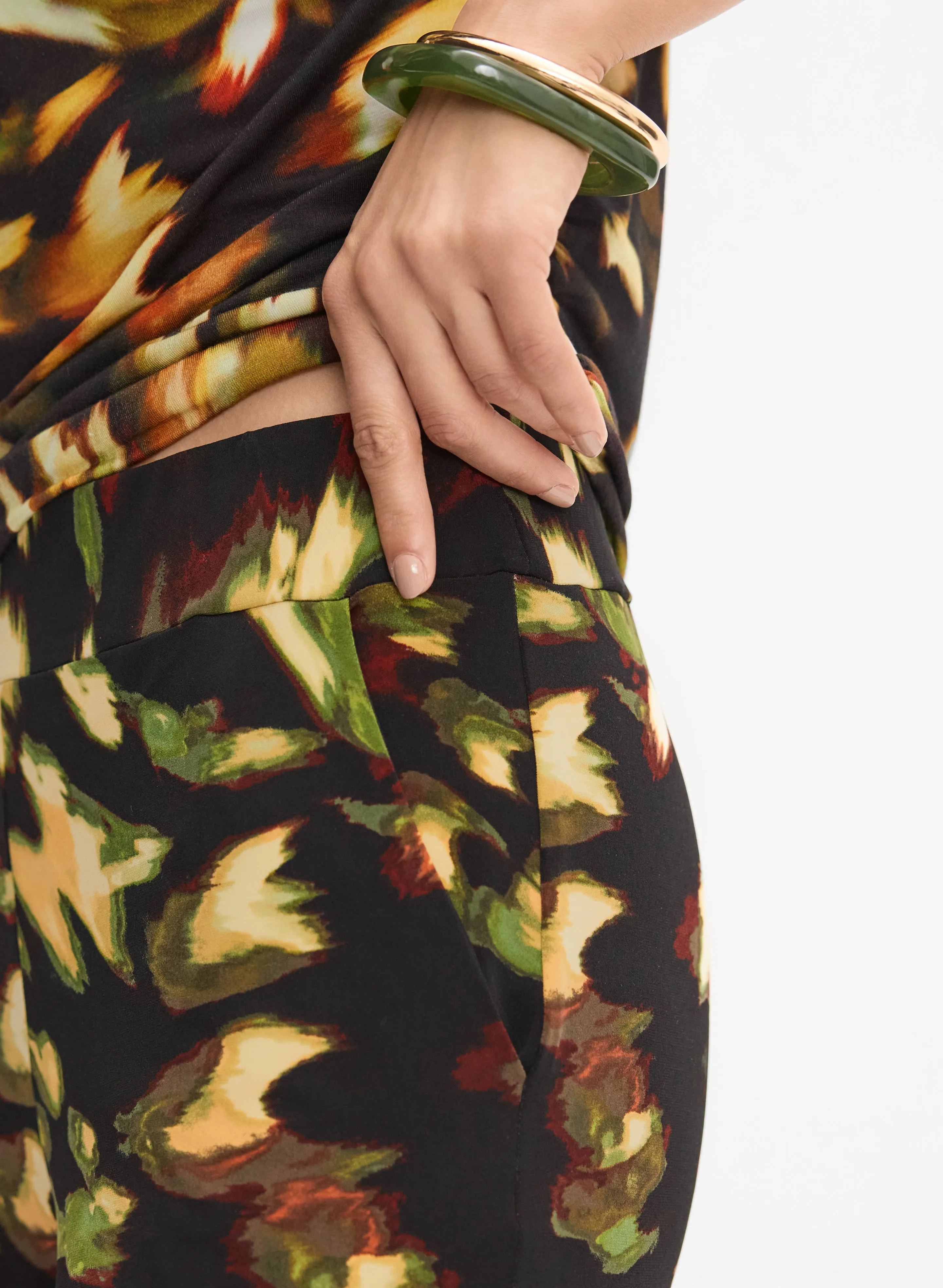 Abstract Wide-Leg Pants