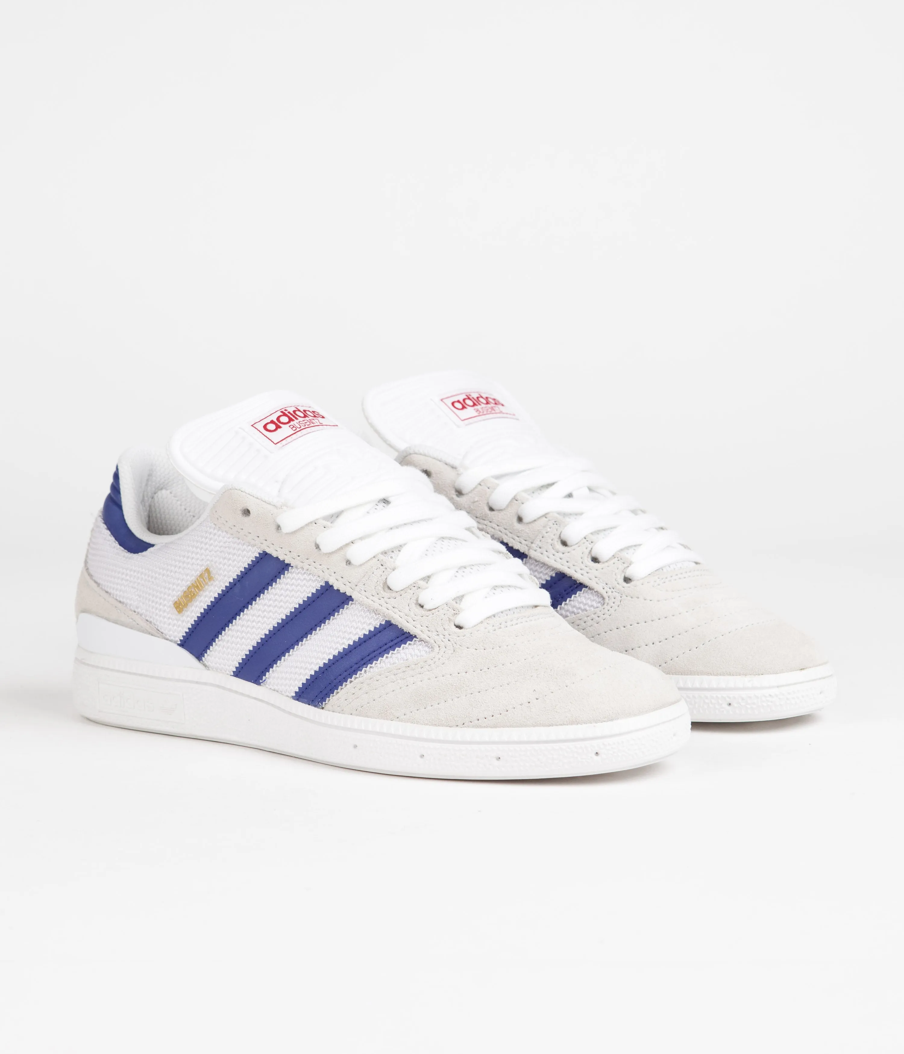 Adidas Busenitz Shoes - Crystal White / Semi Lucid Blue / Gold Metallic