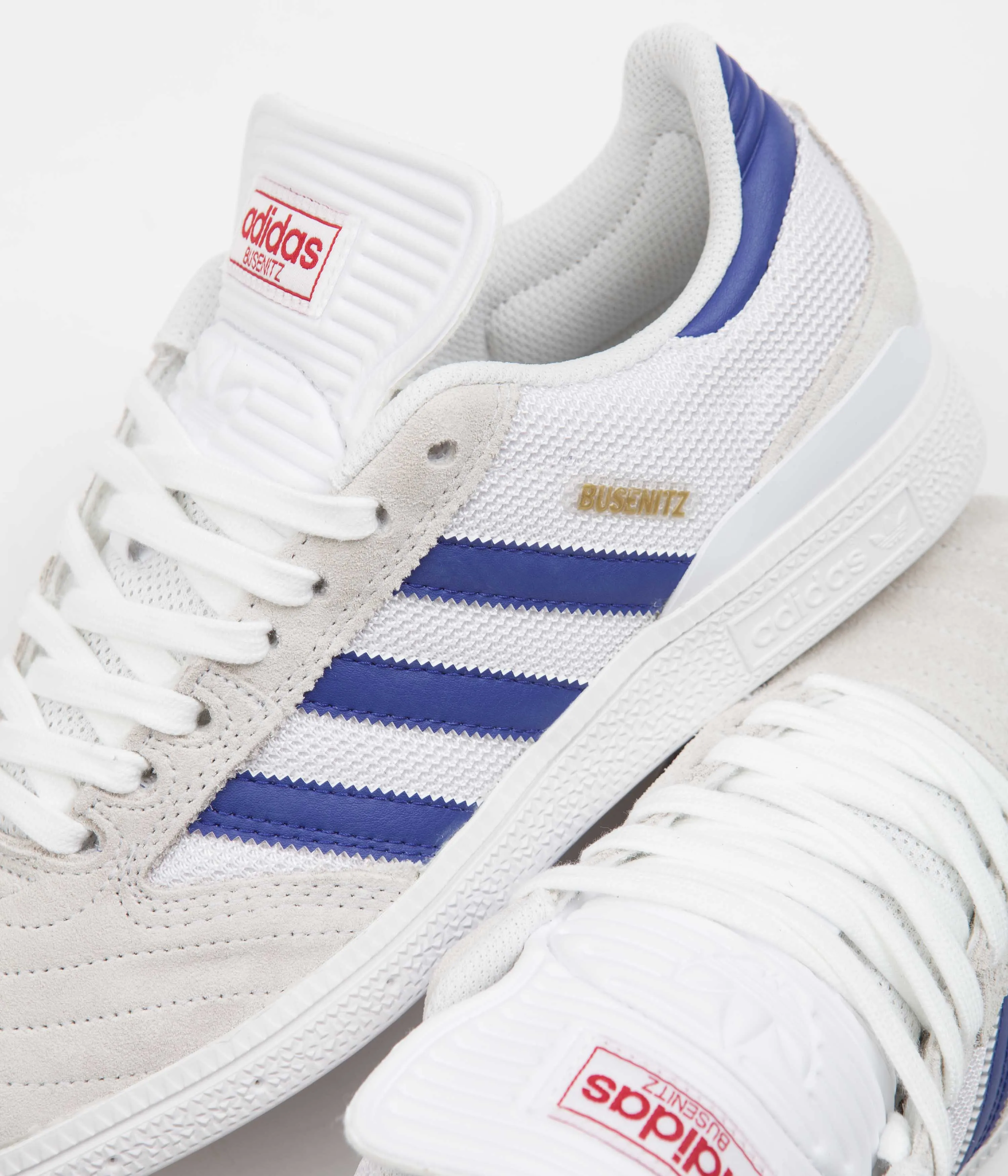 Adidas Busenitz Shoes - Crystal White / Semi Lucid Blue / Gold Metallic