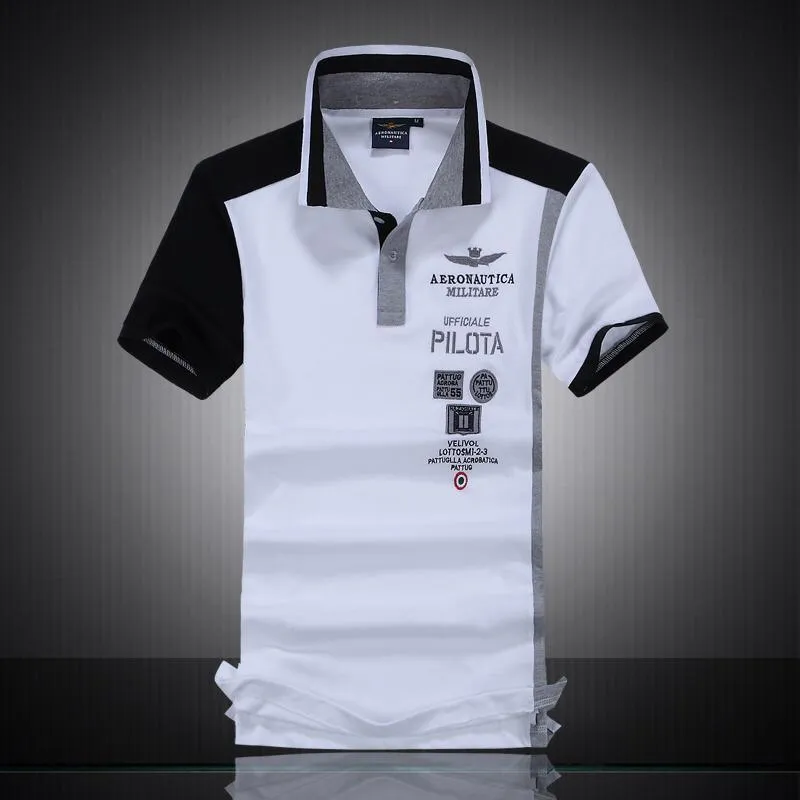 Aeronautica Militare Pilot Short Sleeve Shirt Polo-White