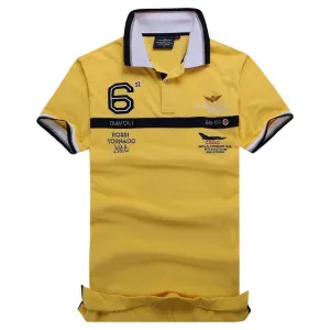 Aeronautica Millitare Rossi Tornado Yellow Shortsleeve Polo