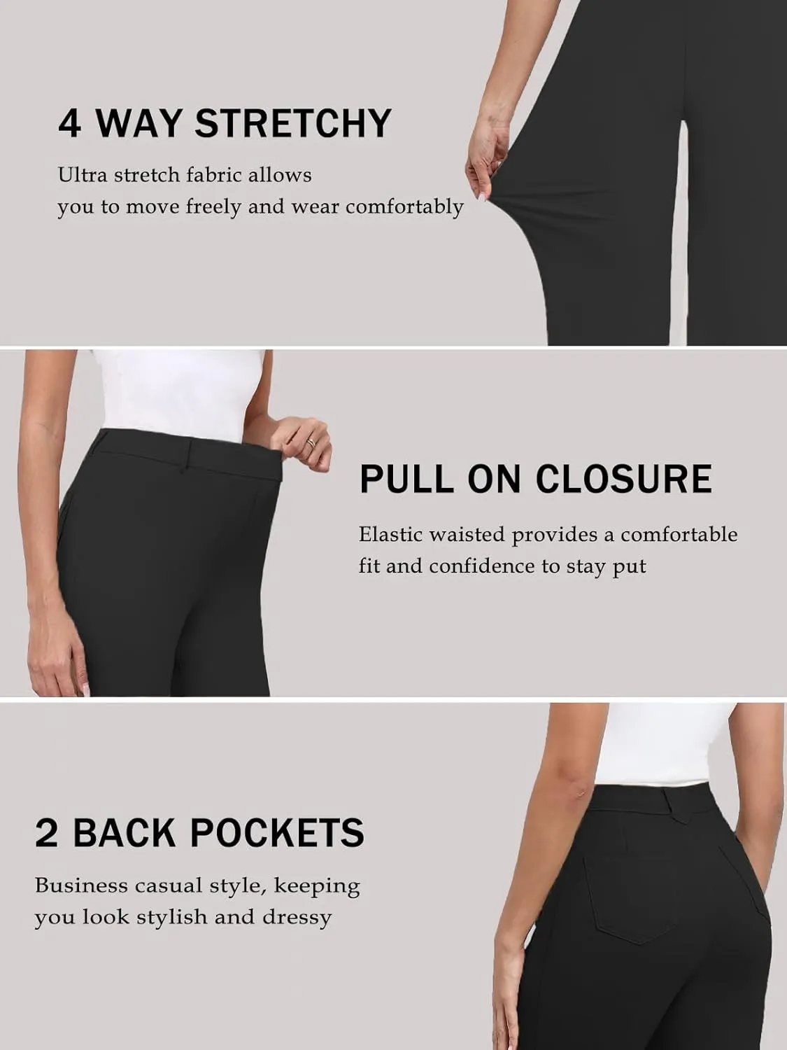 Agenlulu 2025 Summer Women's Stretchy Wide Leg Dress Pants High Waisted Capri/Ankle UPF50  Cooling Cropped Casual Slacks