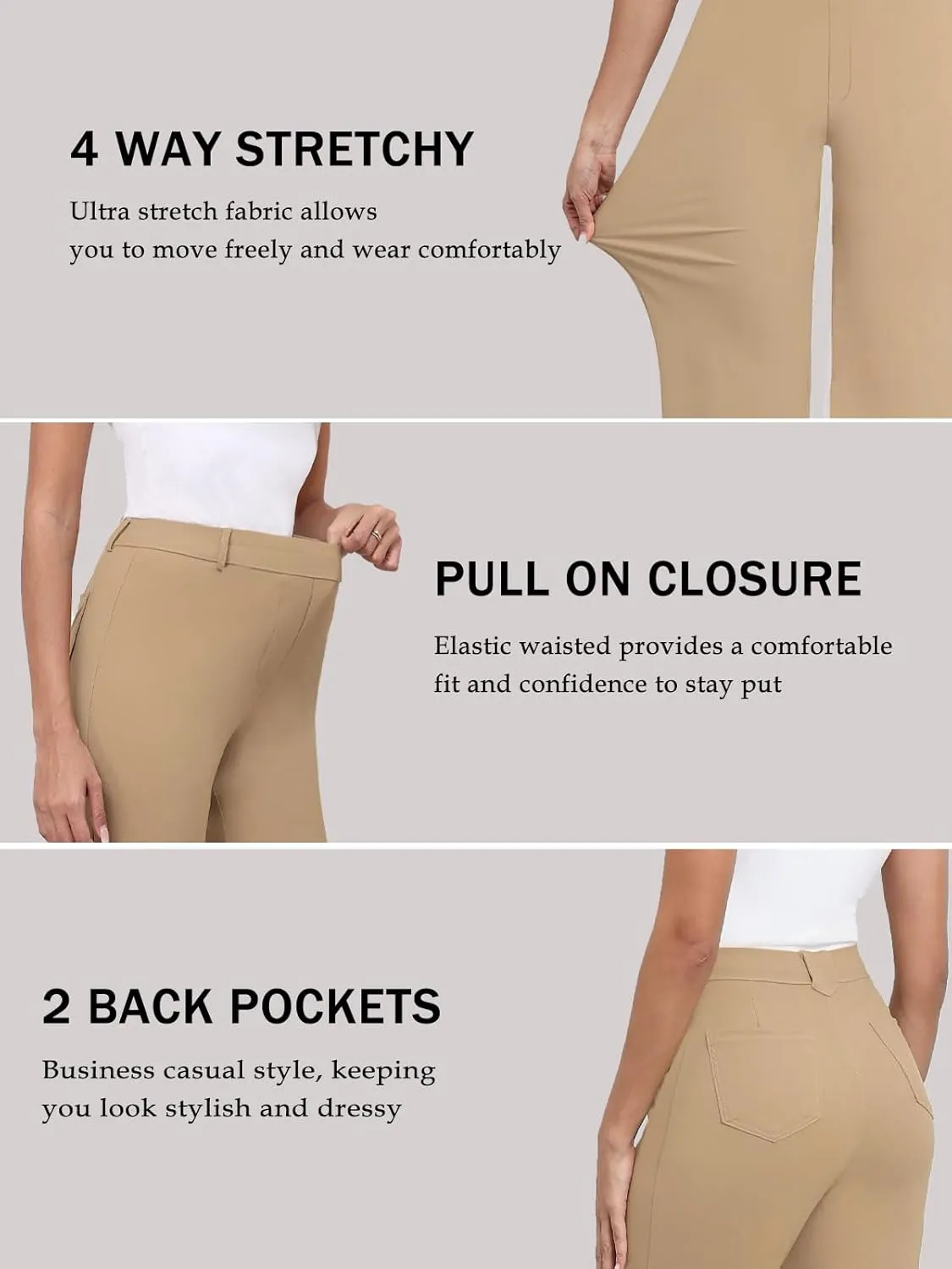 Agenlulu 2025 Summer Women's Stretchy Wide Leg Dress Pants High Waisted Capri/Ankle UPF50  Cooling Cropped Casual Slacks