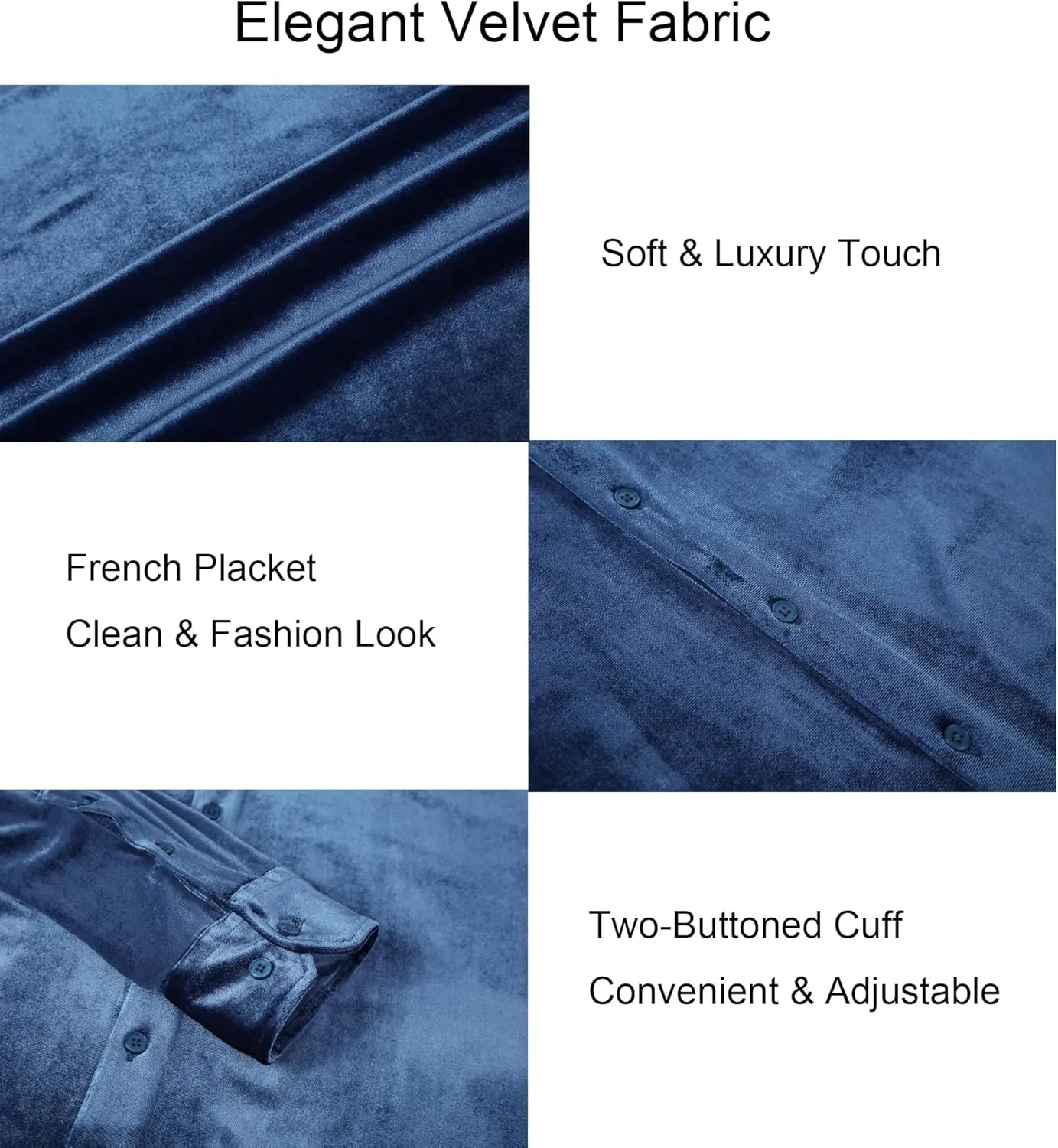 Alex Vando Mens Velvet Shirts Regular Fit Long Sleeve Soft Stretch Casual Button Down Shirt