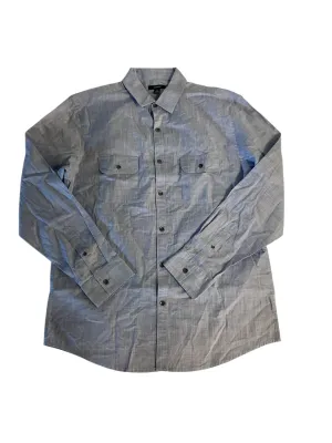 Alfani Mens Regular fit Long Sleeve Button-Up Shirt Medium Blue