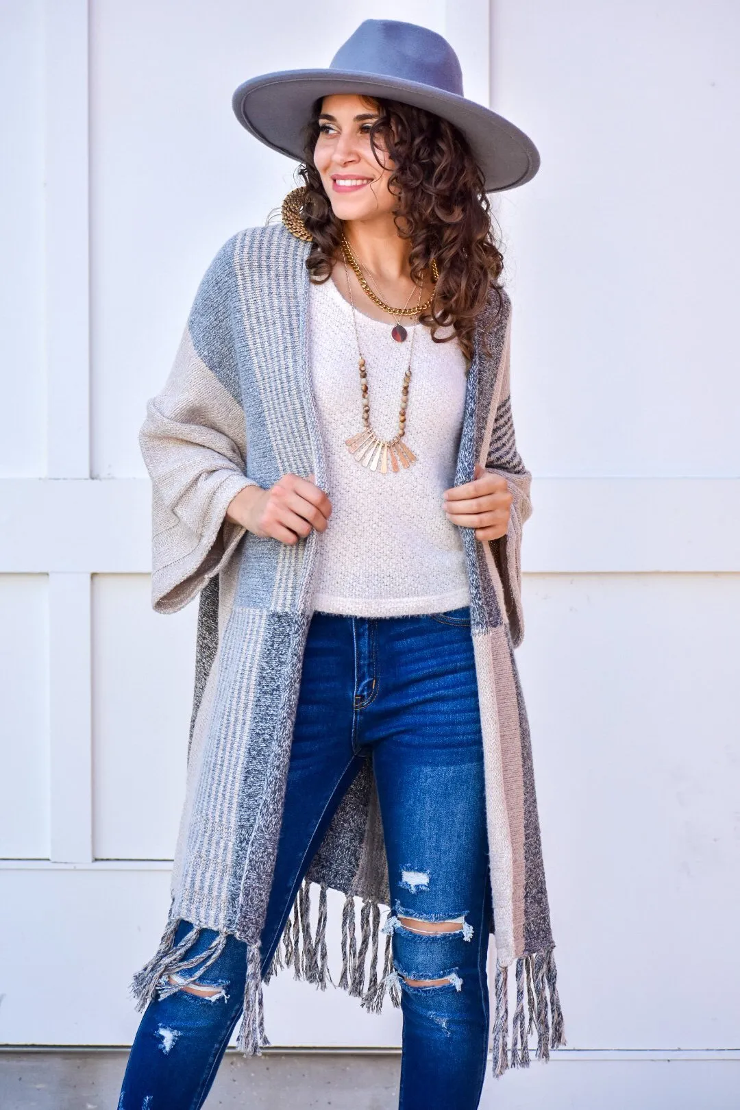 Amazing Grace Color Block Neutral Cardigan