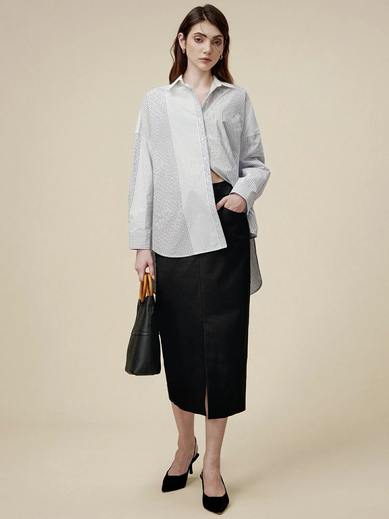 Amoretu Straight Slit Suit Half Skirt