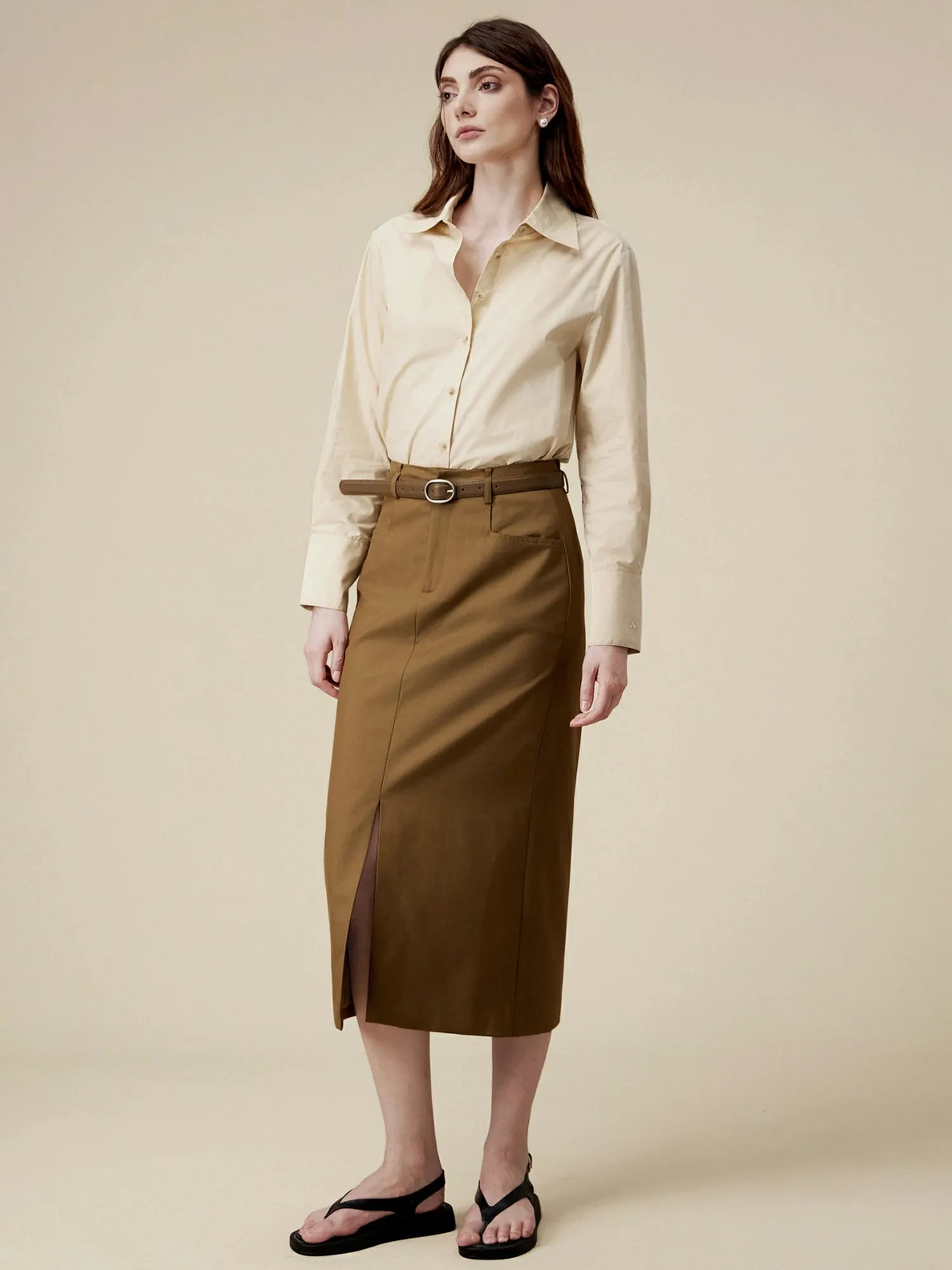 Amoretu Straight Slit Suit Half Skirt