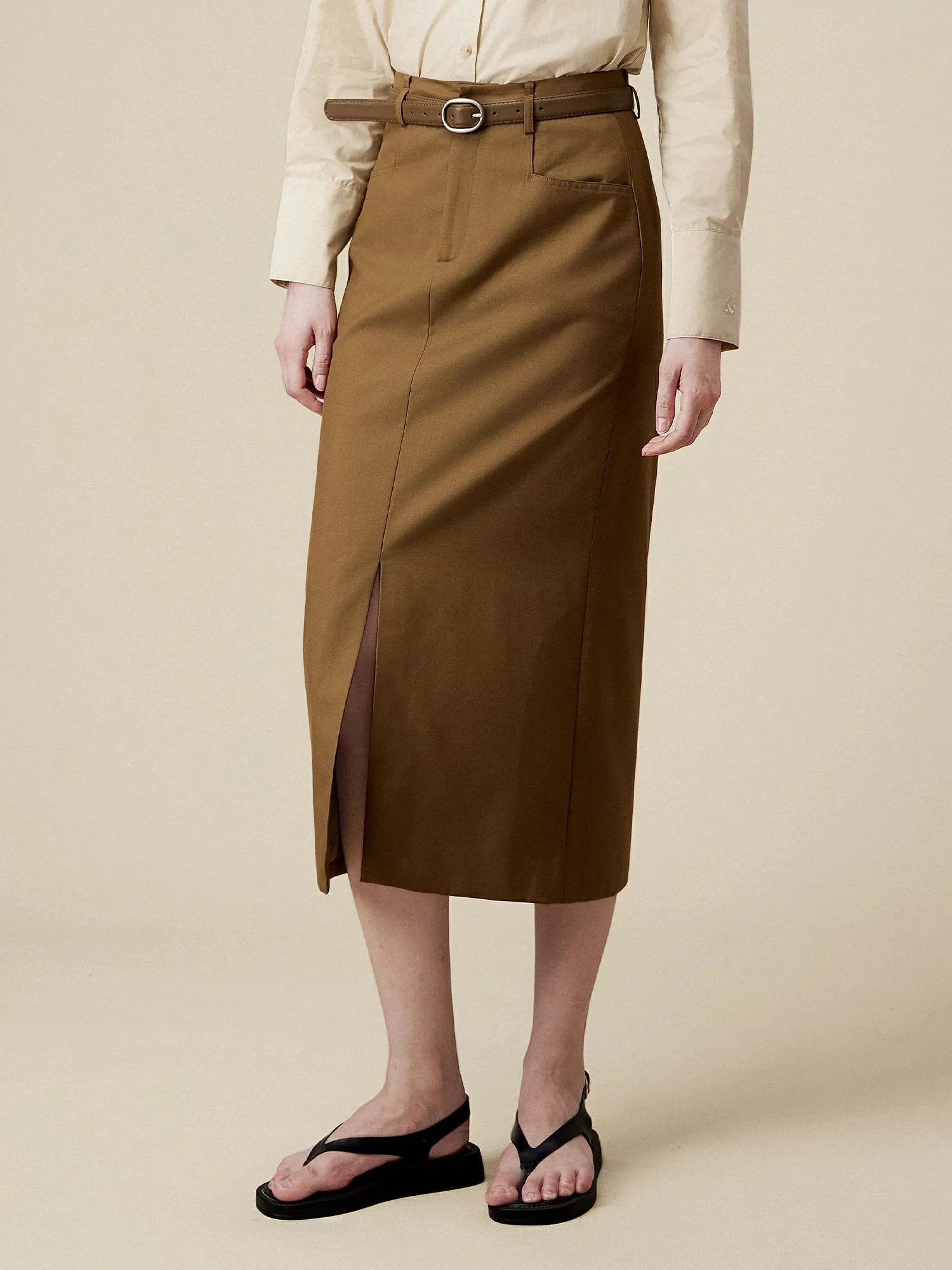 Amoretu Straight Slit Suit Half Skirt