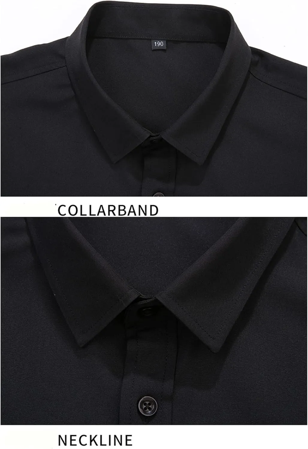 Andongnywell Men's Loose-Fit Wrinkle-Resistant Long-Sleeve Solid Dress Shirt Non Iron Business Casual Button Down Shirts