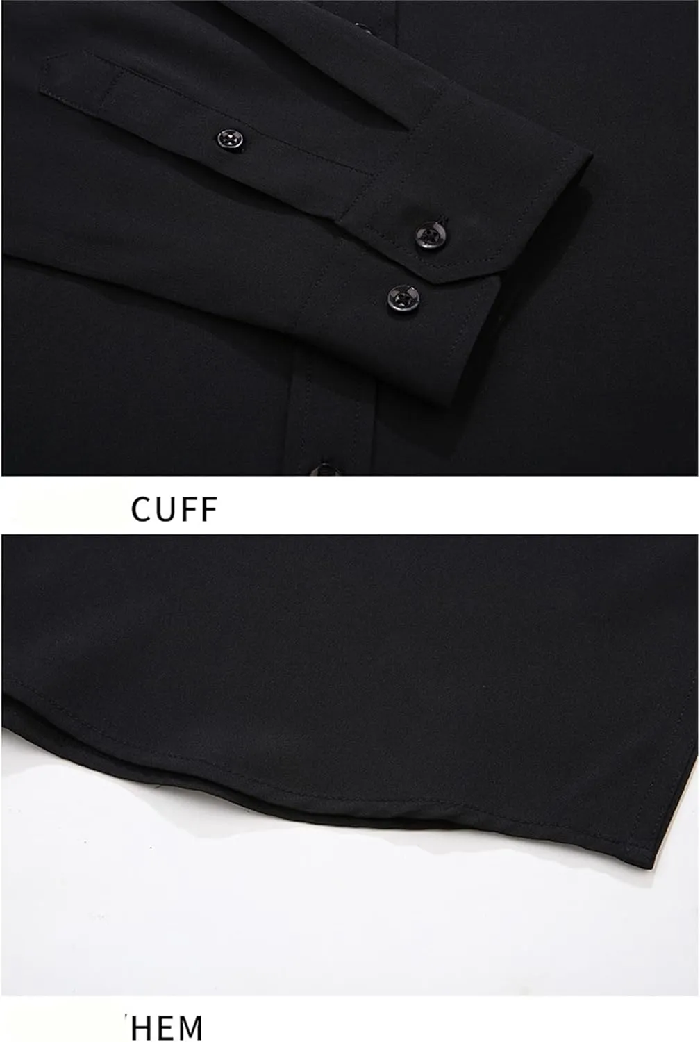 Andongnywell Men's Loose-Fit Wrinkle-Resistant Long-Sleeve Solid Dress Shirt Non Iron Business Casual Button Down Shirts