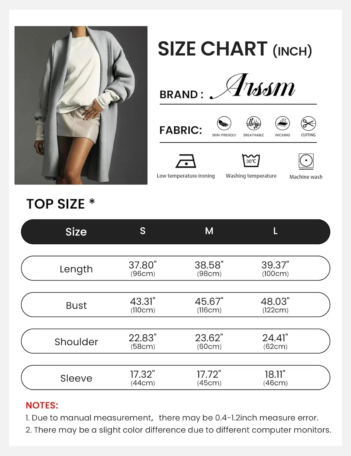 Arssm Womens Long Cardigan Oversized Chunky Open Front Sweaters Slouchy Knit Long Sleeve Fall Coat 2024 Trendy Jackets