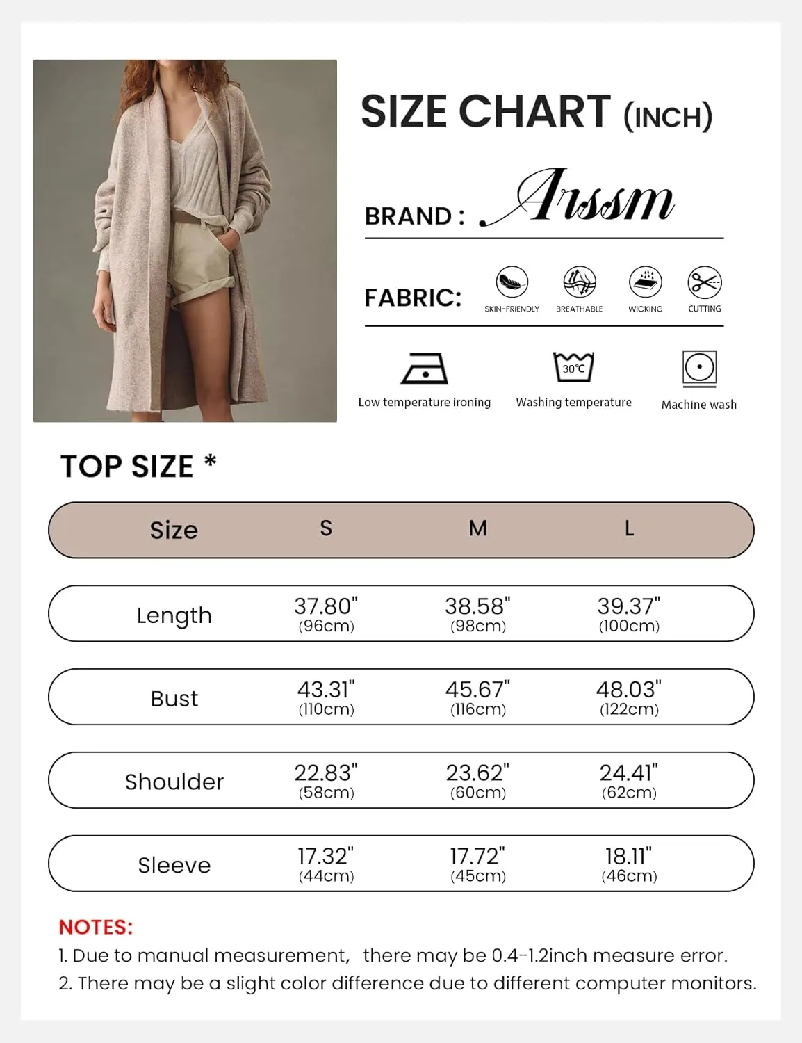 Arssm Womens Long Cardigan Oversized Chunky Open Front Sweaters Slouchy Knit Long Sleeve Fall Coat 2024 Trendy Jackets
