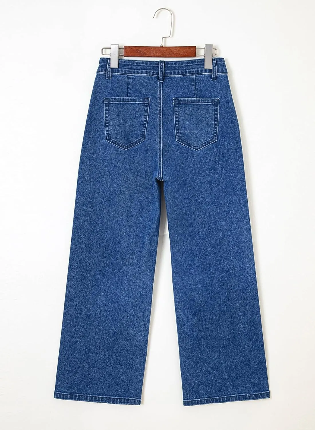 Astylish Womens High Waisted Jeans Stretchy Wide Leg Straight Trendy 2025 Summer Ankle Denim Pants No Front Pockets