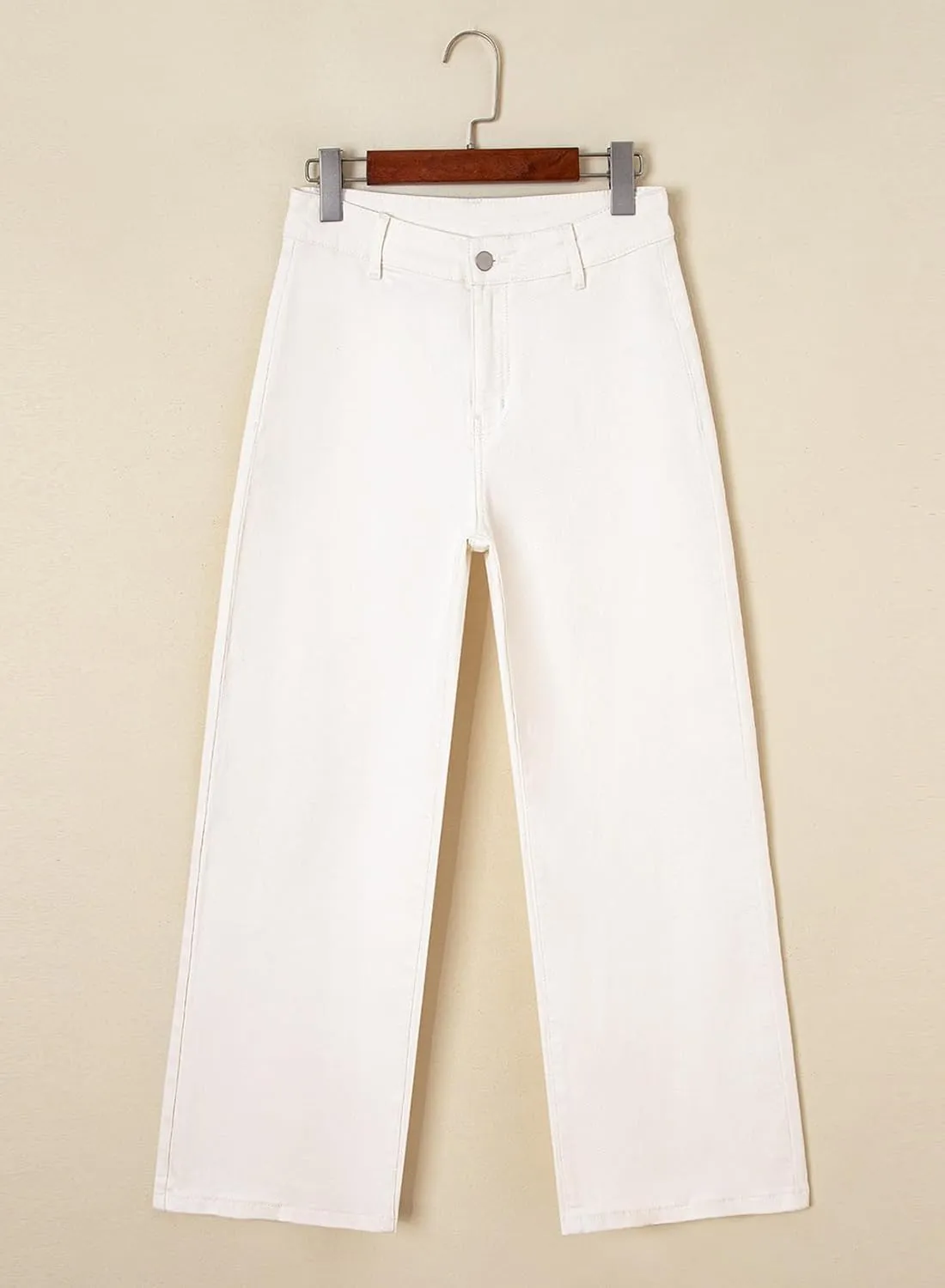 Astylish Womens High Waisted Jeans Stretchy Wide Leg Straight Trendy 2025 Summer Ankle Denim Pants No Front Pockets