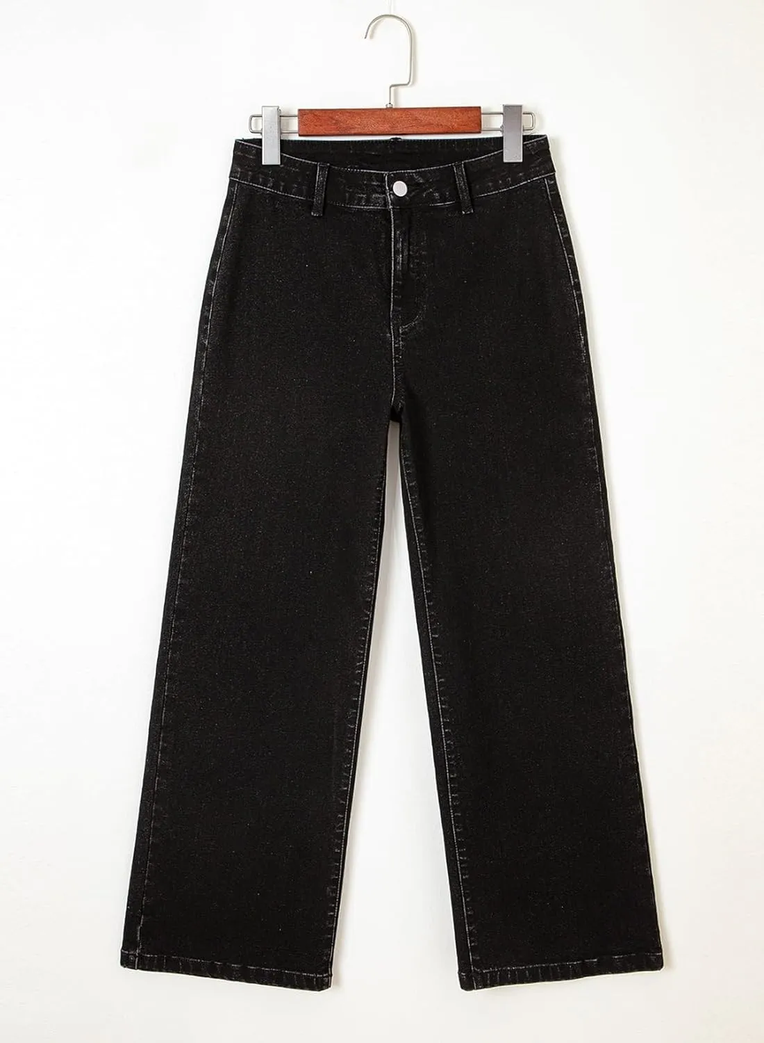 Astylish Womens High Waisted Jeans Stretchy Wide Leg Straight Trendy 2025 Summer Ankle Denim Pants No Front Pockets