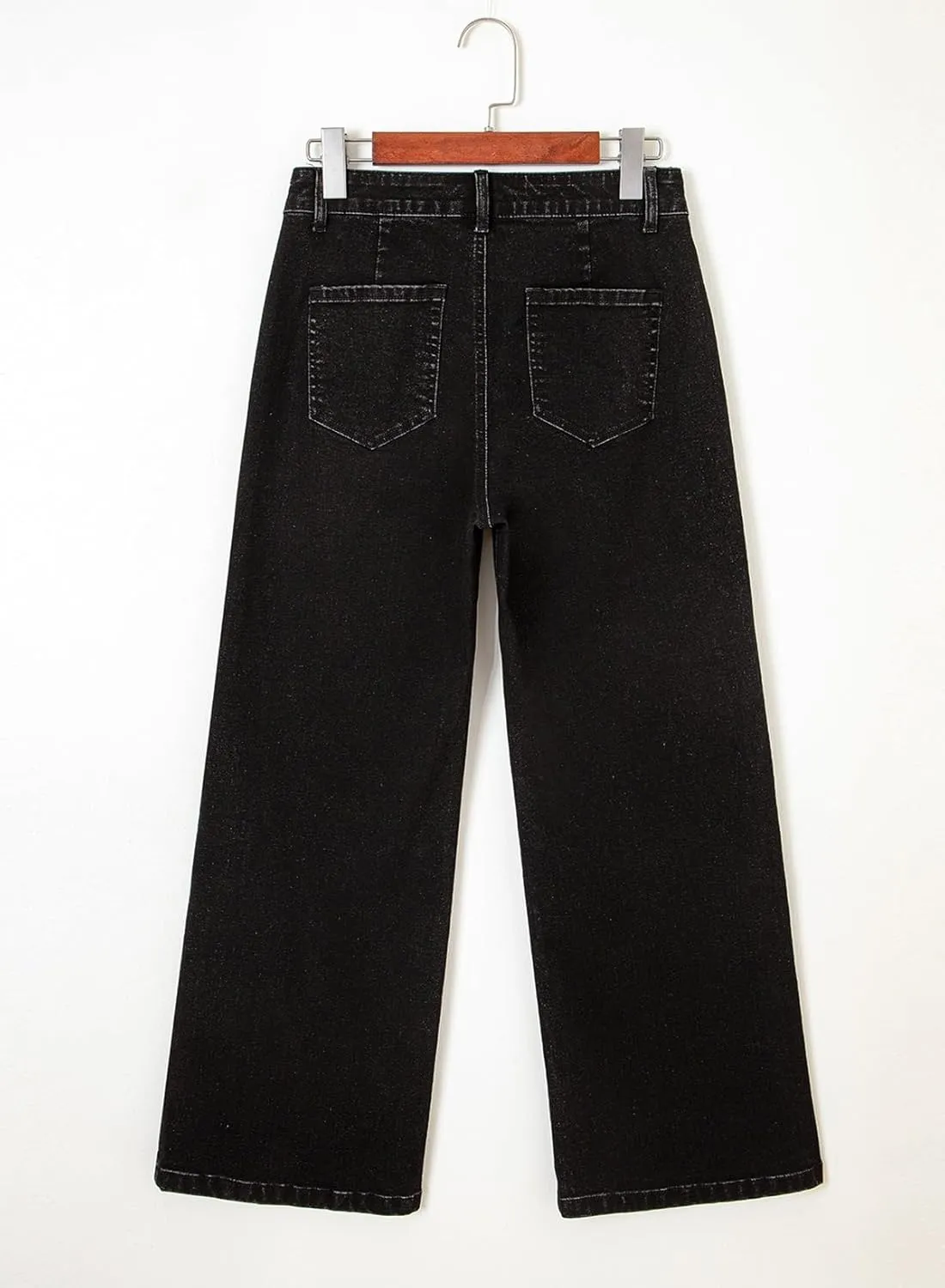 Astylish Womens High Waisted Jeans Stretchy Wide Leg Straight Trendy 2025 Summer Ankle Denim Pants No Front Pockets
