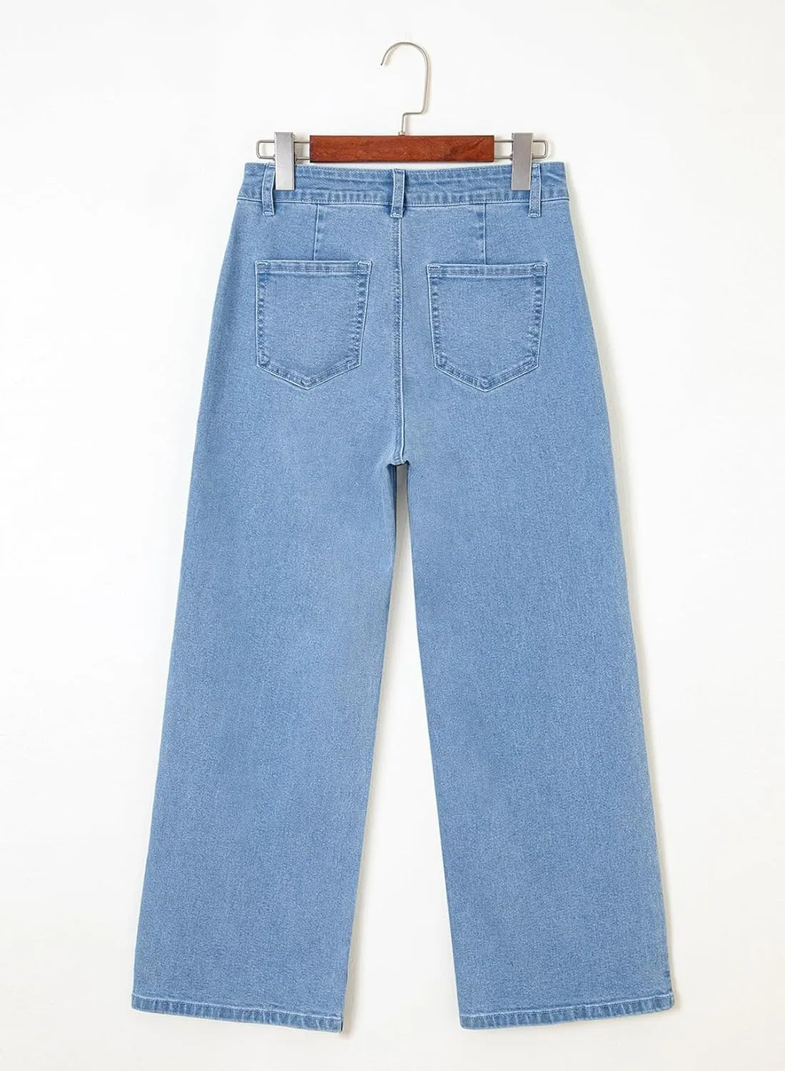 Astylish Womens High Waisted Jeans Stretchy Wide Leg Straight Trendy 2025 Summer Ankle Denim Pants No Front Pockets