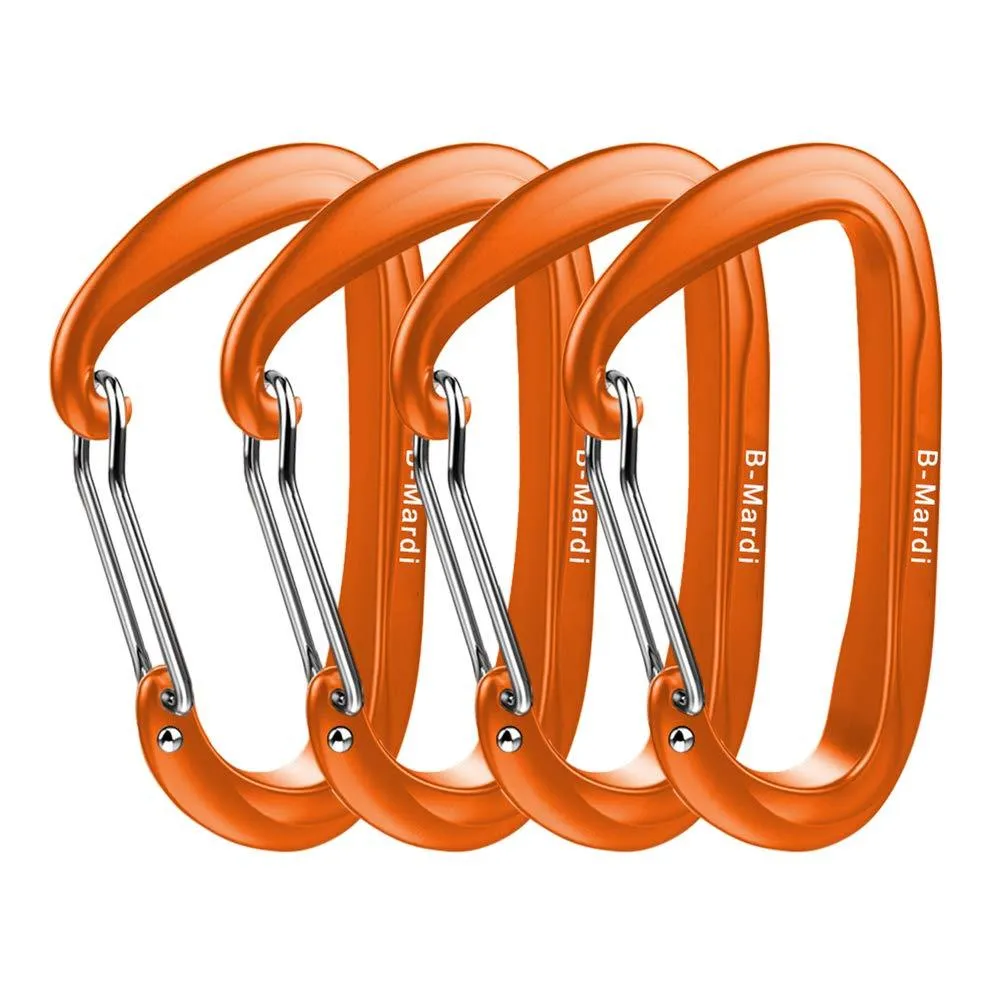 B-Mardi Ultra Sturdy Carabiner Clips,4 Pack, Certified 12KN (2697 lbs) Heavy Duty Caribeaners for Hammocks, Camping,Hiking, Swing, Locking Dog Leash and Harness, Outdoor,Hiking & Utility