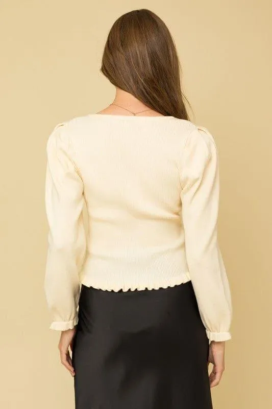 Balloon Ribbed Top
