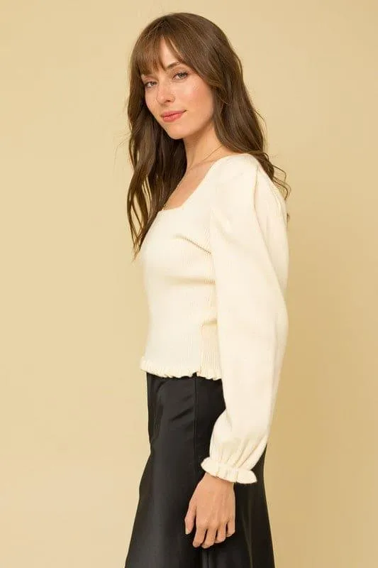 Balloon Ribbed Top