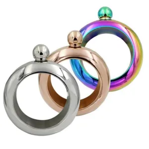 Bangle Bracelet Hip Flask Silver/Rainbow/Copper Grade 304 Stainless Steel High Quality Whiskey Drink-ware and Funnel Set