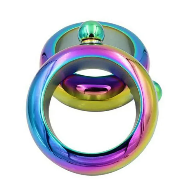 Bangle Bracelet Hip Flask Silver/Rainbow/Copper Grade 304 Stainless Steel High Quality Whiskey Drink-ware and Funnel Set