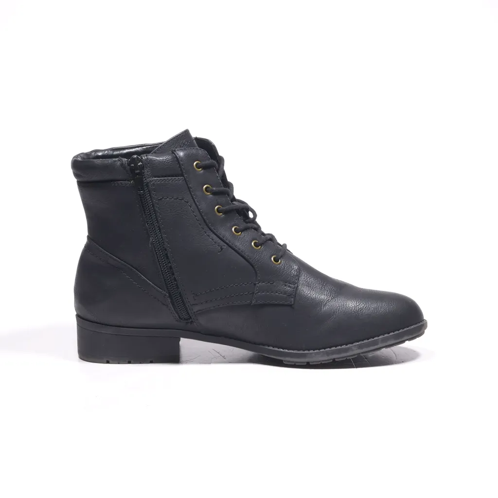 Bass Ankle Boots Leather Black Color For Women